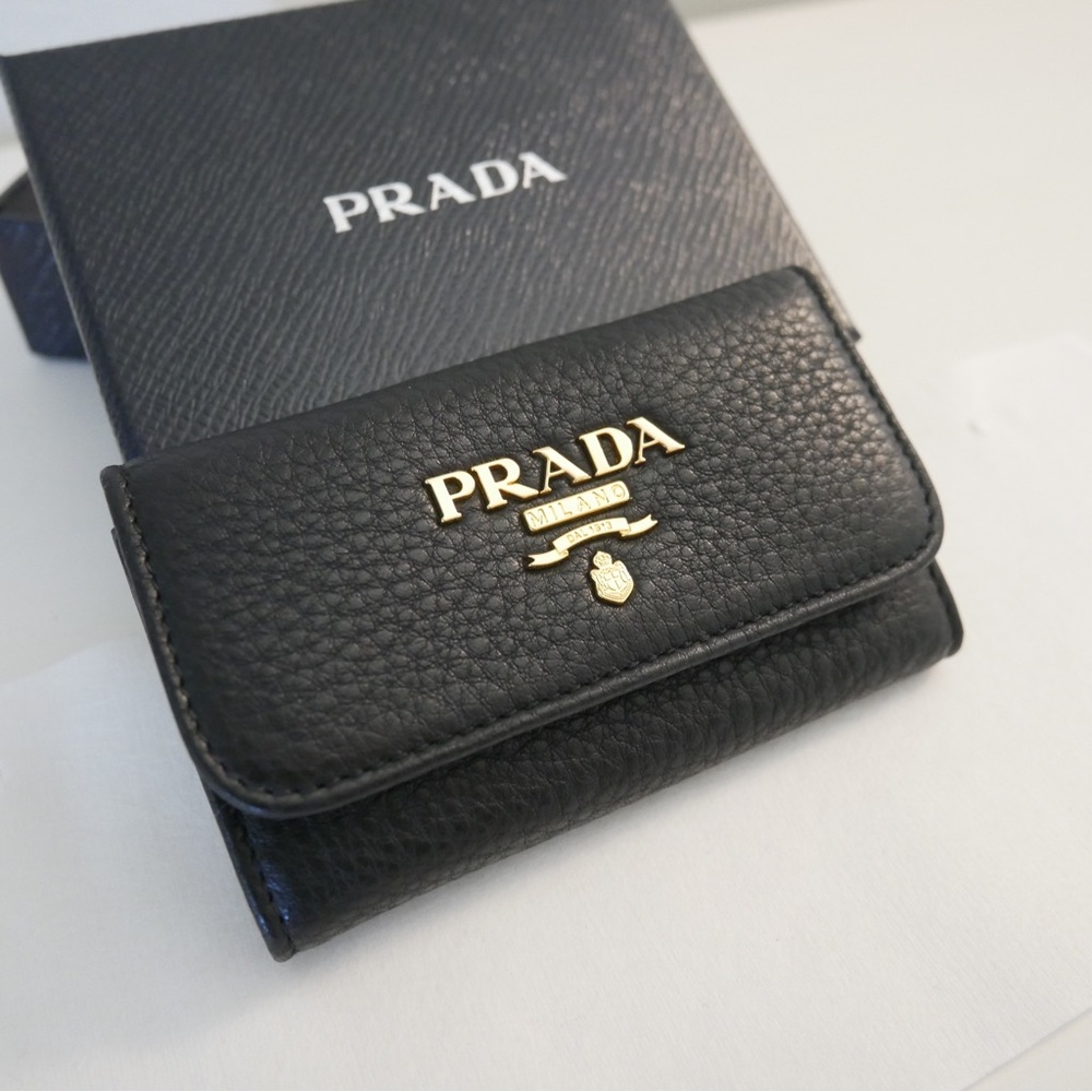 Prada Leather Black Key Holder